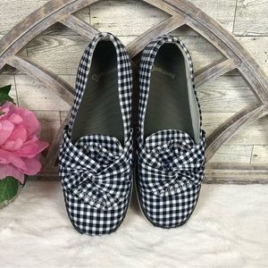 Bare Traps Black and White Gingham checked Vally slip on tennis shoes 7W